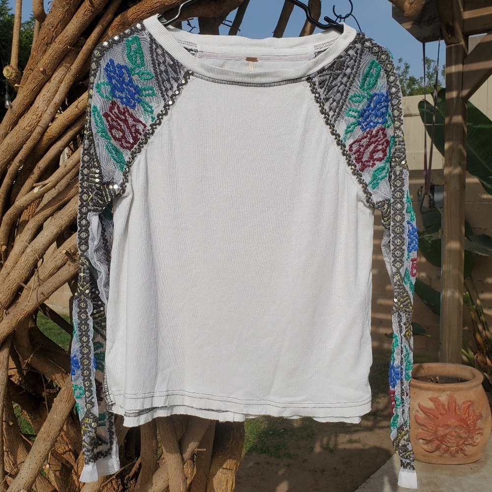 Free People Embroidered Top